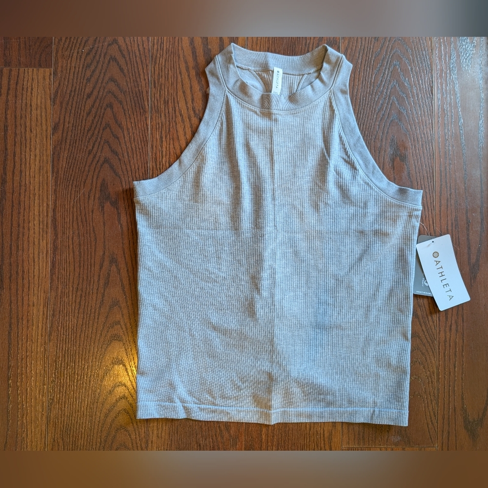 Athleta Women's Heather Gray Renew Racerback Ribbed Tank Top 1X Active Workout